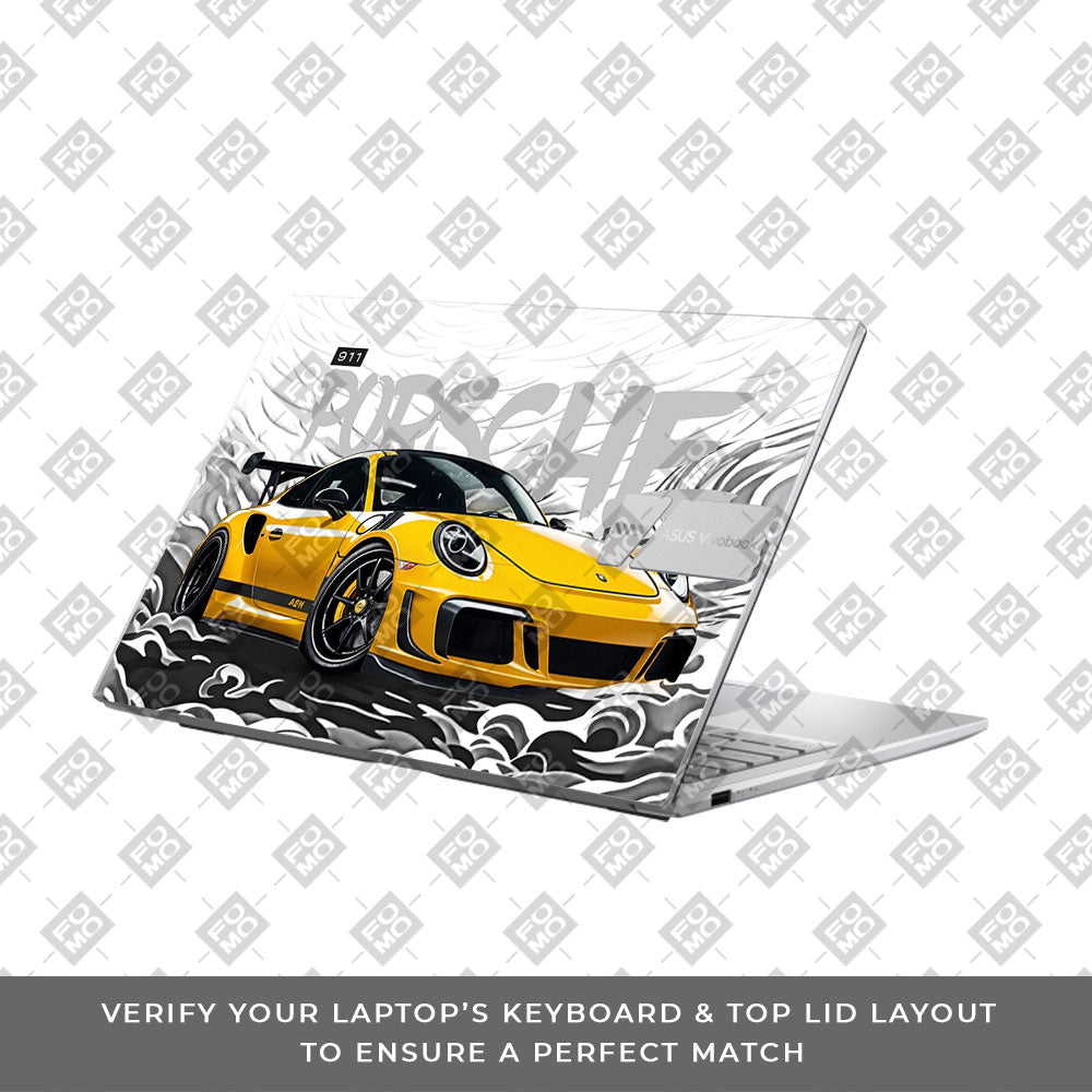 Porsche 911 Yellow Blaze Asus VivoBook 15 X1504VA Laptop Skin