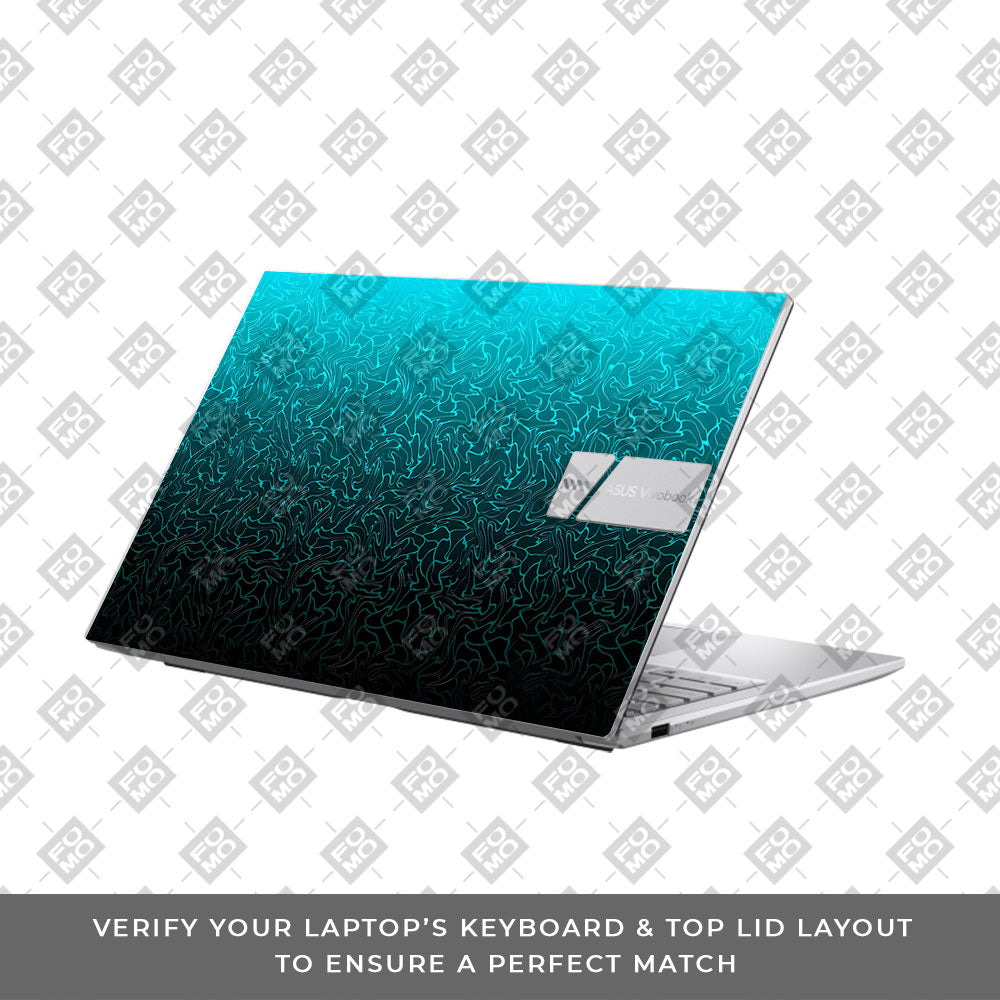 Cyan Blue to Black Asus VivoBook 15 X1504VA Laptop Skin
