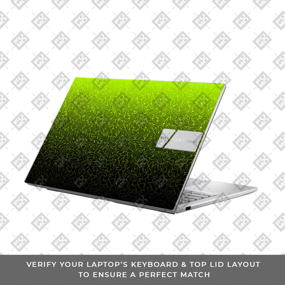 Lime Yellow to Black Gradient Asus VivoBook 15 X1504VA Laptop Skin