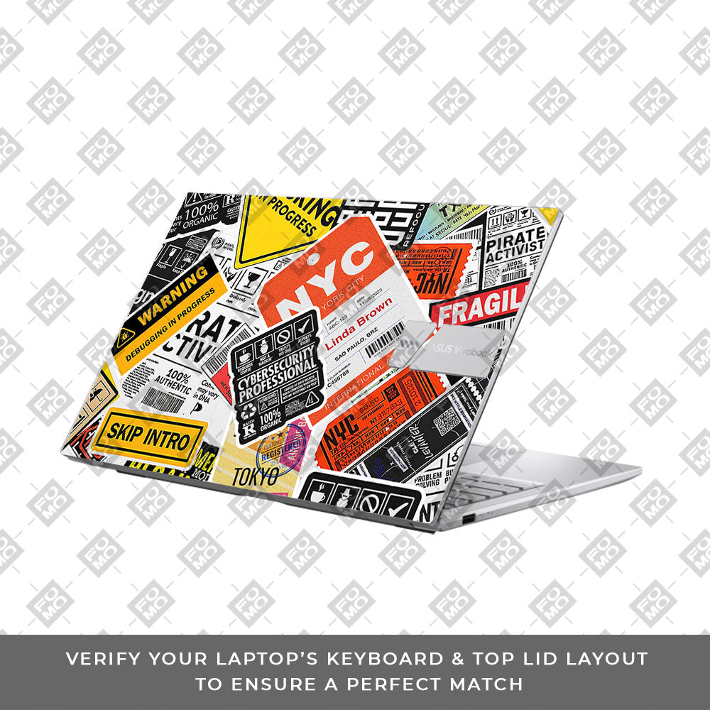 Tech Aesthetic Sticker Collage Asus VivoBook 15 X1504VA Laptop Skin
