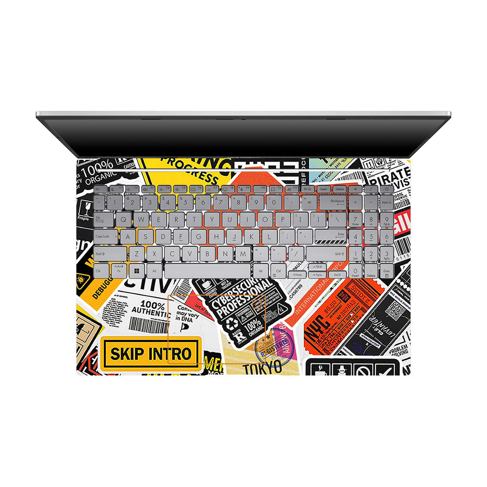 Tech Aesthetic Sticker Collage Asus VivoBook 15 X1504VA Laptop Skin
