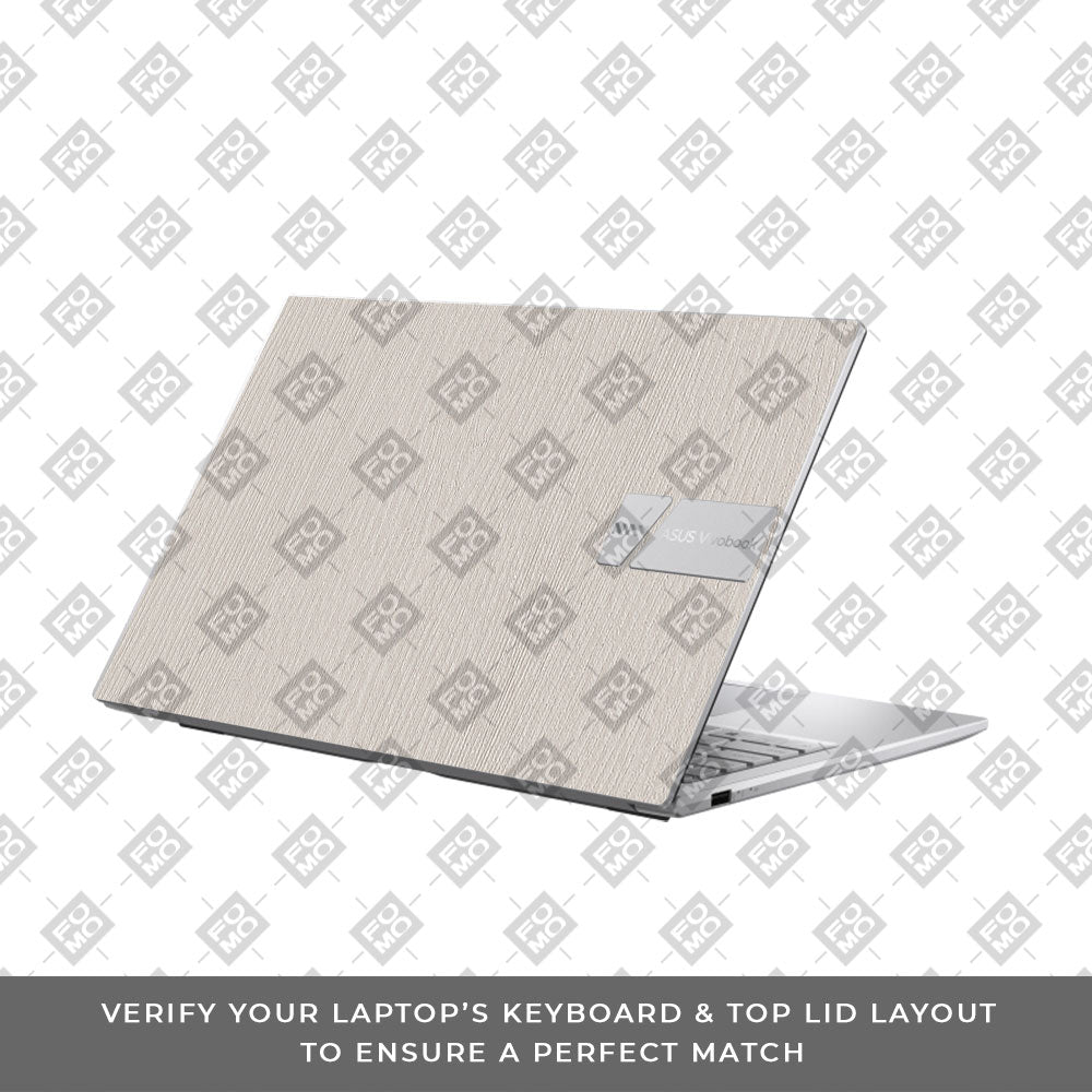 Textured White Wood Asus VivoBook 15 X1504VA Laptop Skin