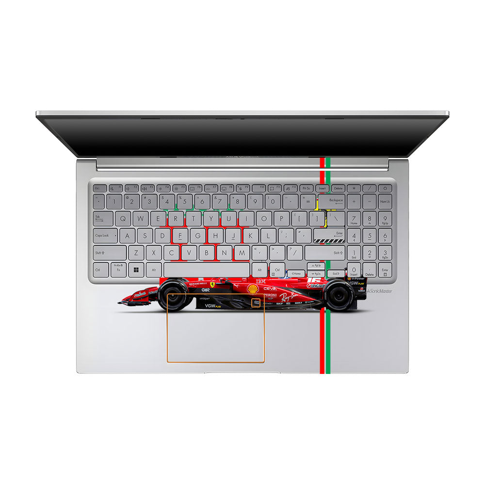 Transparent Red Flame Supercar Asus VivoBook 15 X1504VA Laptop Skin