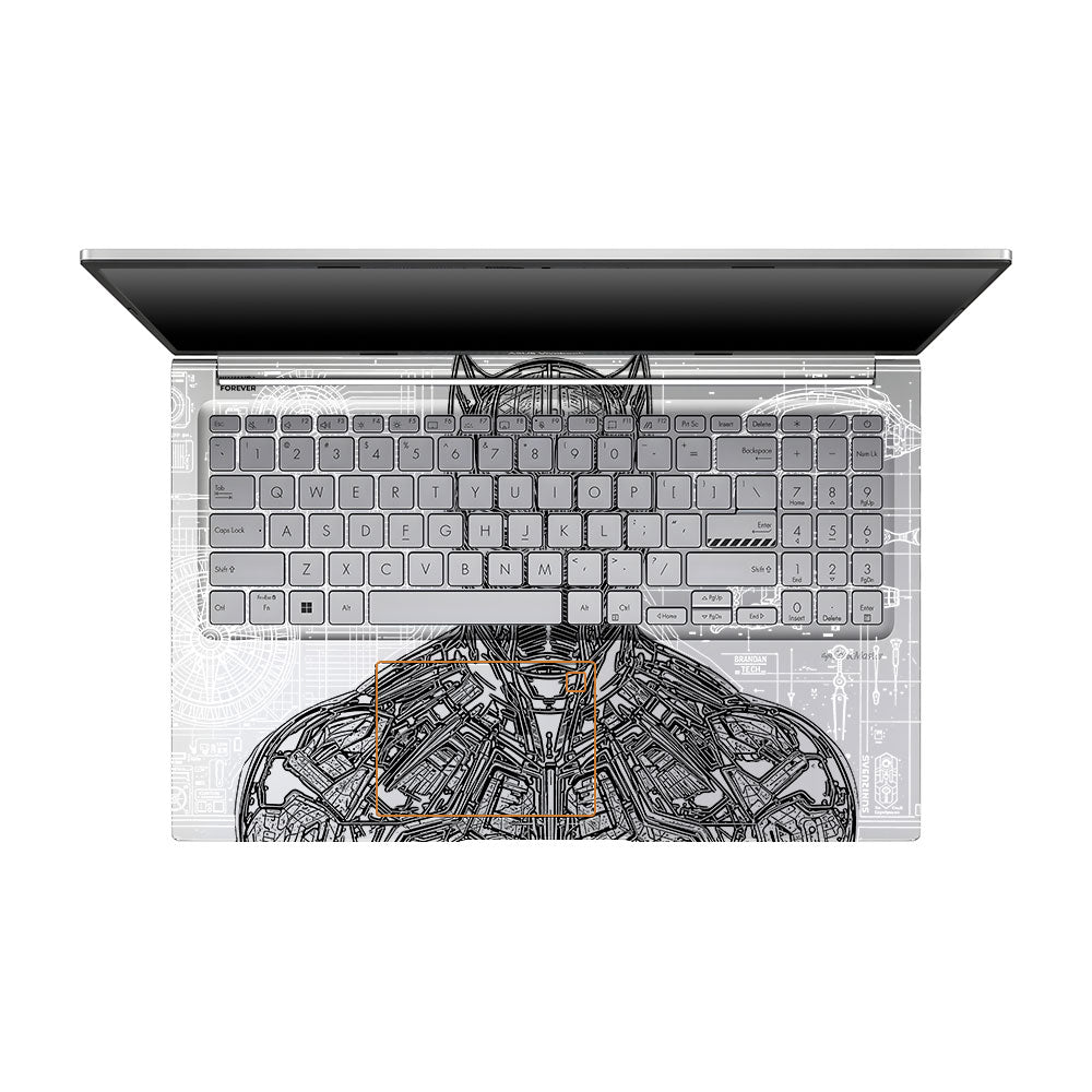 Transparent Black Panther Techshell Asus VivoBook 15 X1504VA Laptop Skin
