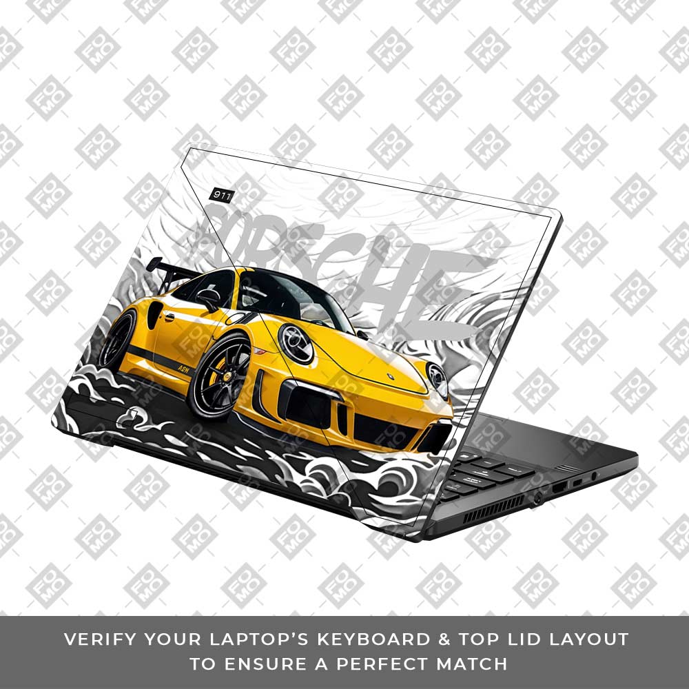Porsche 911 Yellow Blaze Asus ROG Zephyrus G14 GA401 Laptop Skin