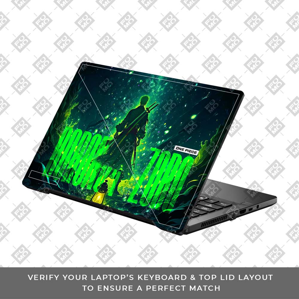 Roronoa Zoro Green Fury Asus ROG Zephyrus G14 GA401 Laptop Skin