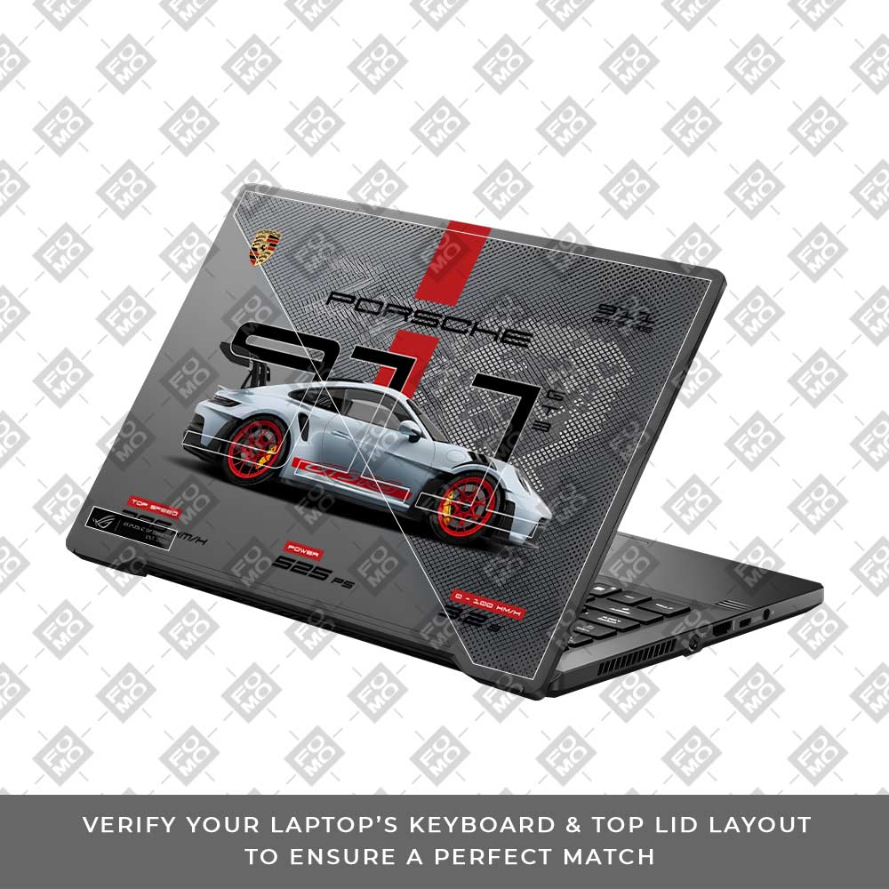 Transparent Porsche 911 GT3 RS Asus ROG Zephyrus G14 GA401 Laptop Skin