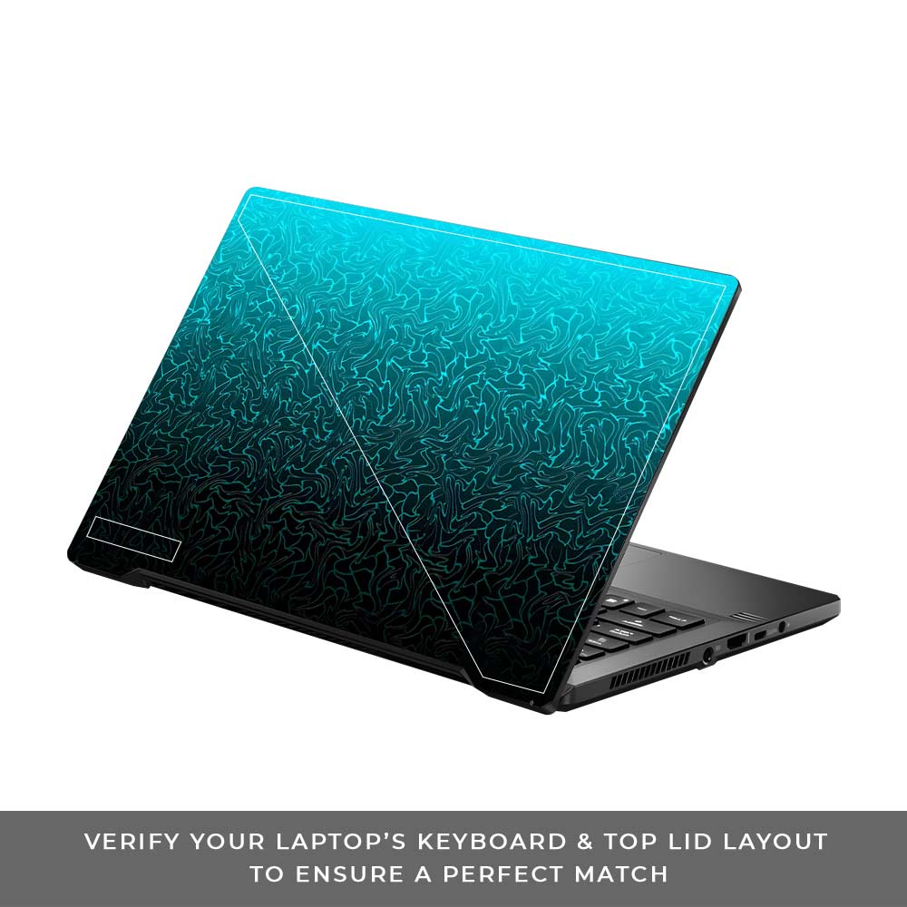 Cyan Blue to Black Asus ROG Zephyrus G14 GA401 Laptop Skin
