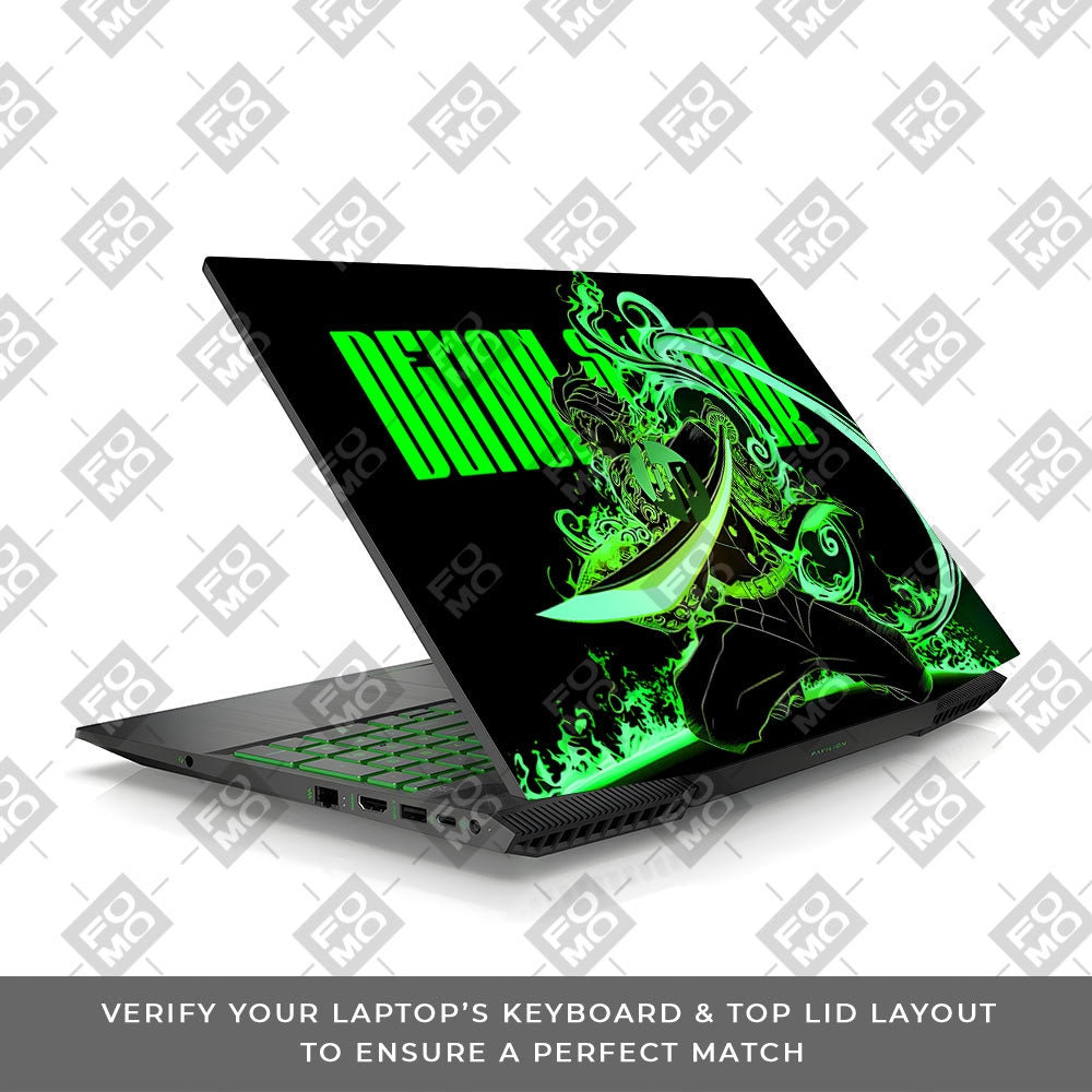 Tanjiro Green Flame Dance HP Pavilion Gaming 15 CX Series 3D Laptop Skin