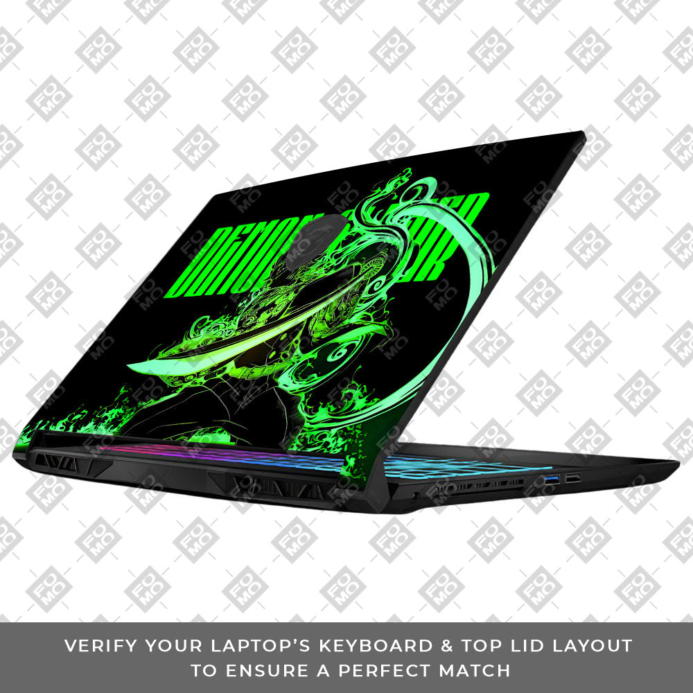 Tanjiro Green Flame Dance MSI Katana 15 B13V 3D Laptop Skin