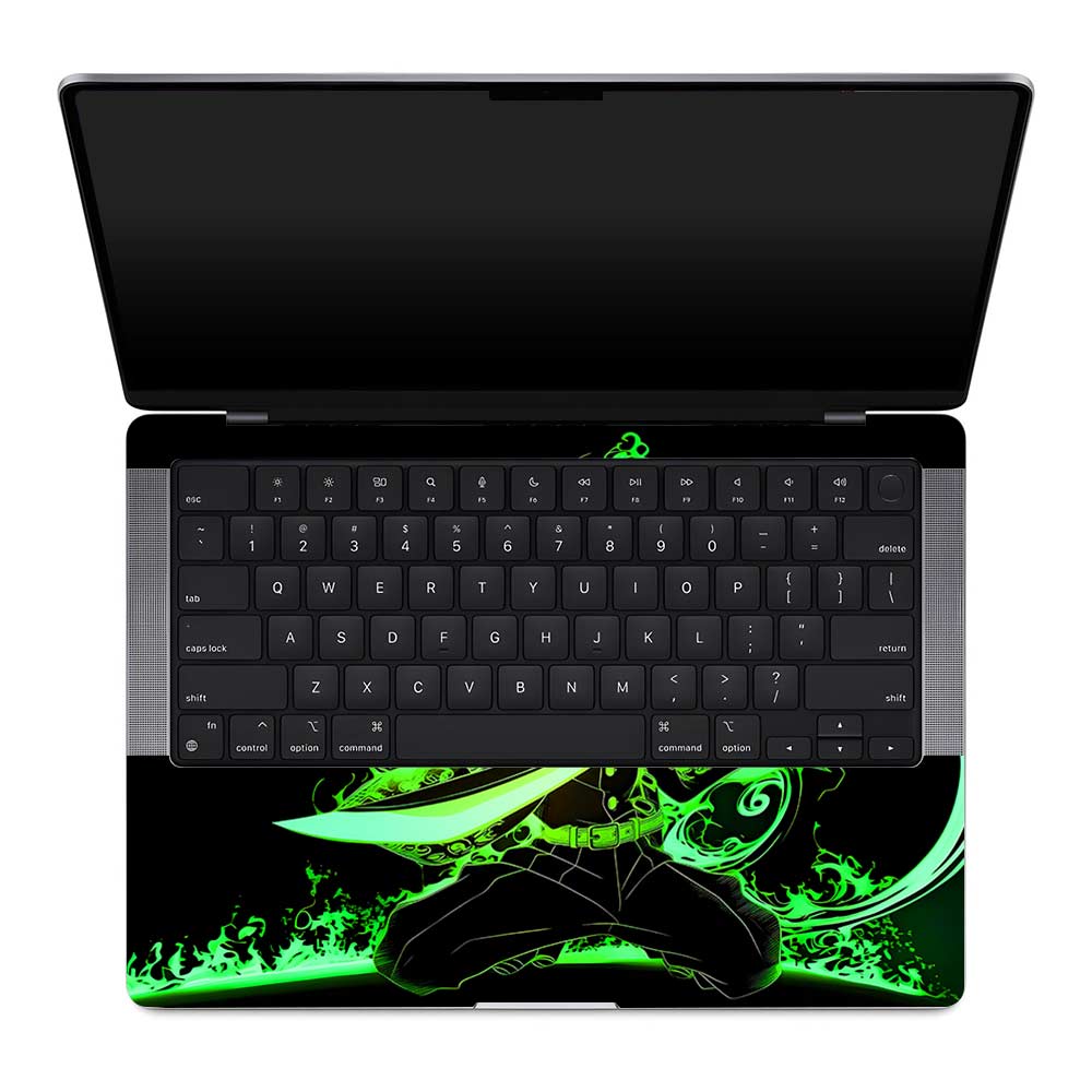 Tanjiro Green Flame Dance MacBook Pro 14 M1, M2, M3, M4 2021-2024 Laptop Skin