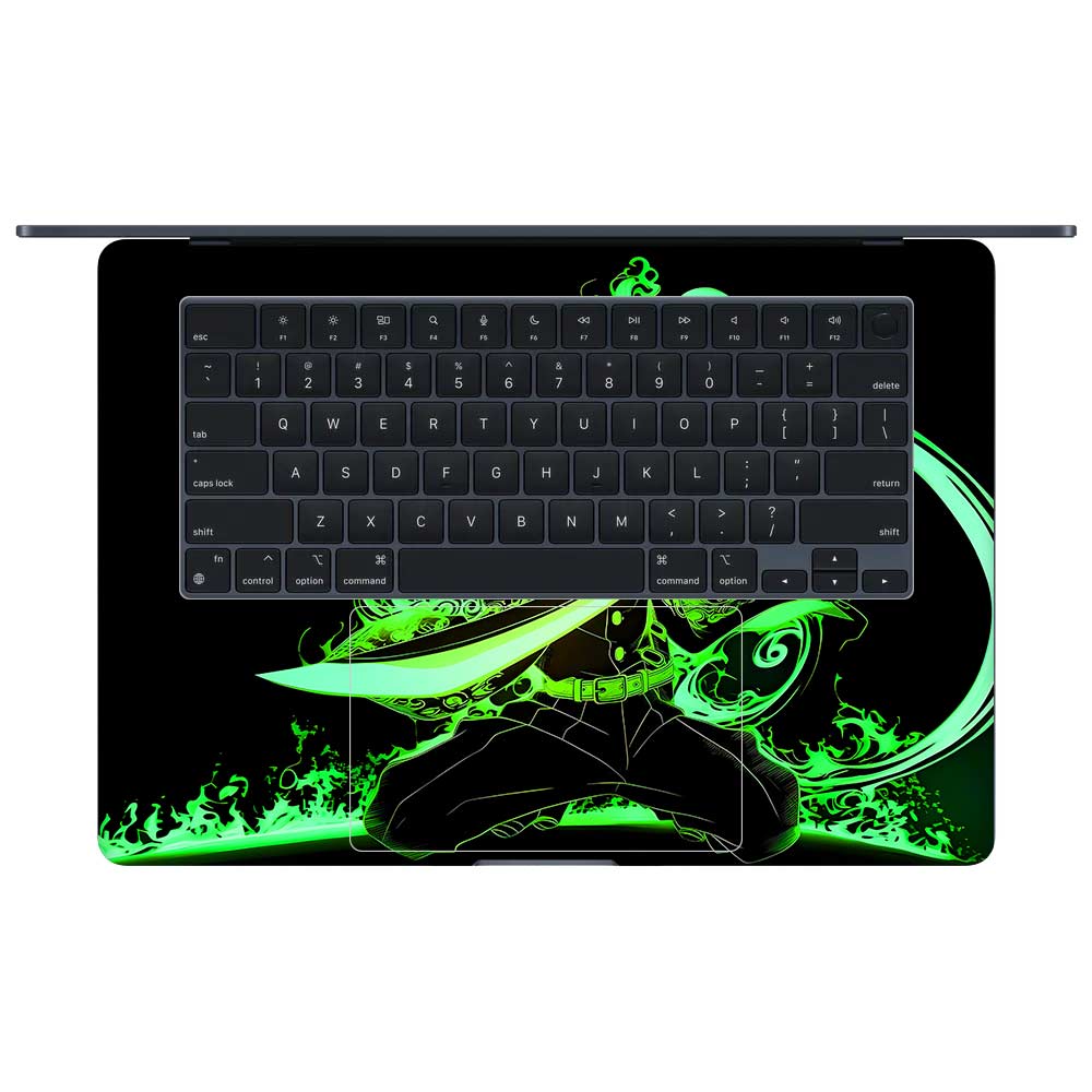 Tanjiro Green Flame Dance MacBook Air 15 M4 2025 Laptop Skin