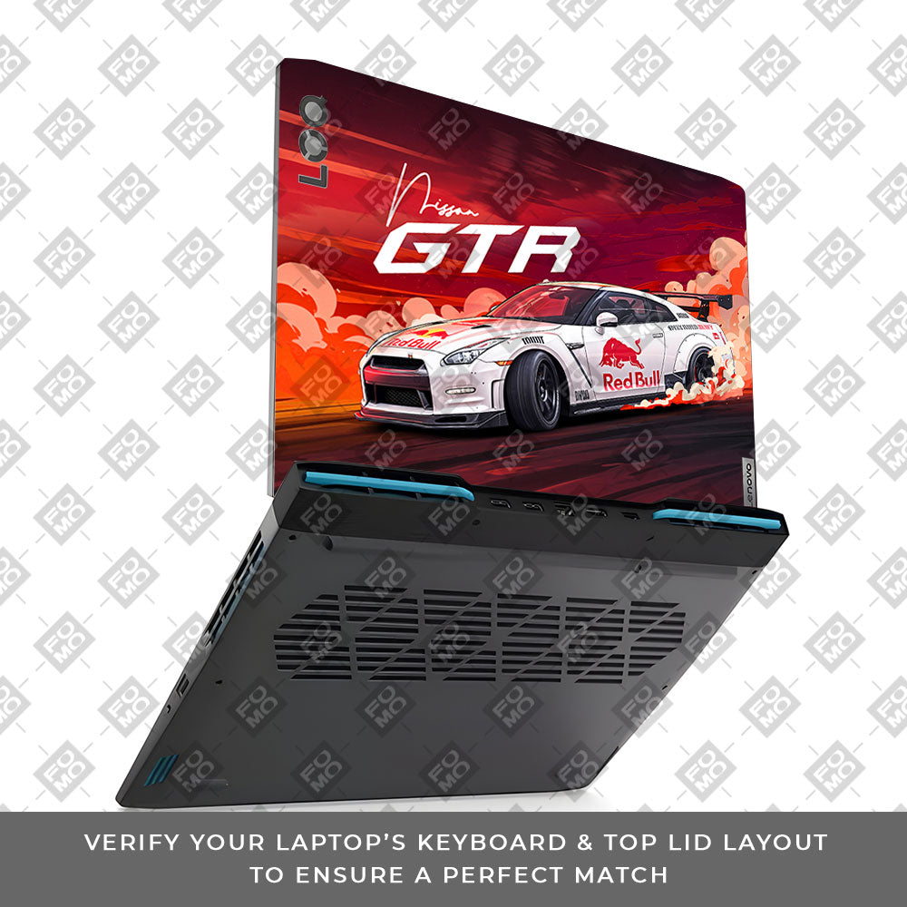 Nissan GTR Red Bull Drift Fury Lenovo LOQ 2023 15IRH8, 15APH8 Laptop Skin