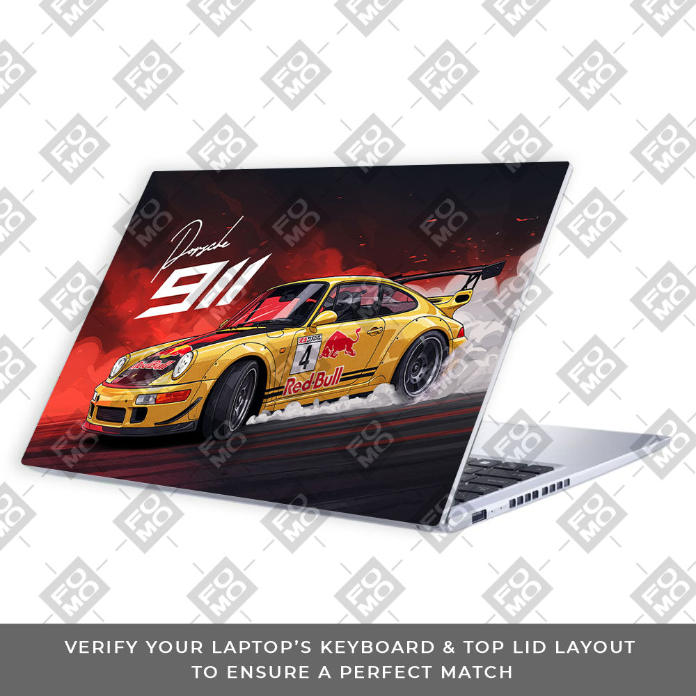 Porsche 911 Red Bull Classic Racer Asus Vivobook 15 X1502ZA 3D Laptop Skin