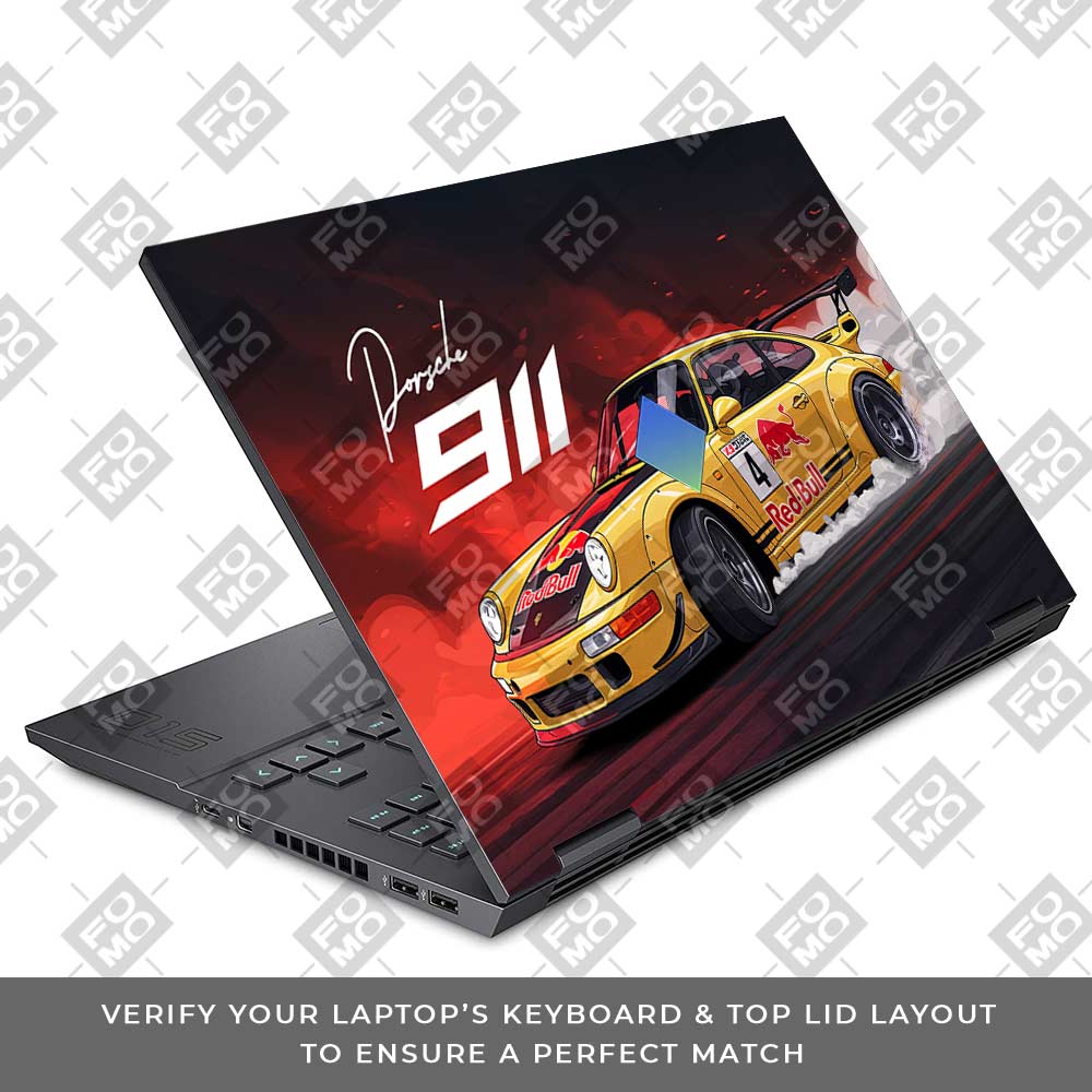 Porsche 911 Red Bull Classic Racer HP Omen 15 3D Laptop Skin