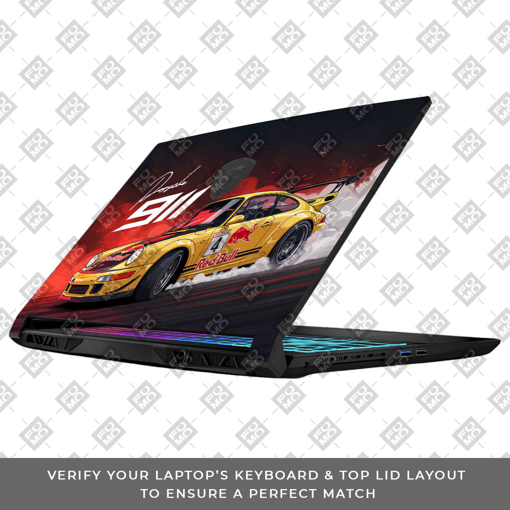 Porsche 911 Red Bull Classic Racer MSI Katana 15 B13V 3D Laptop Skin