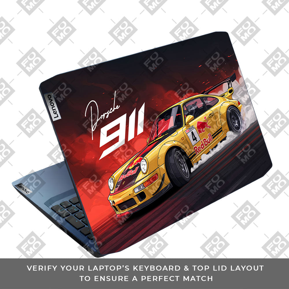 Porsche 911 Red Bull Classic Racer Lenovo IdeaPad Gaming 3 15ARH05 and 15IMH05 3D Laptop Skin