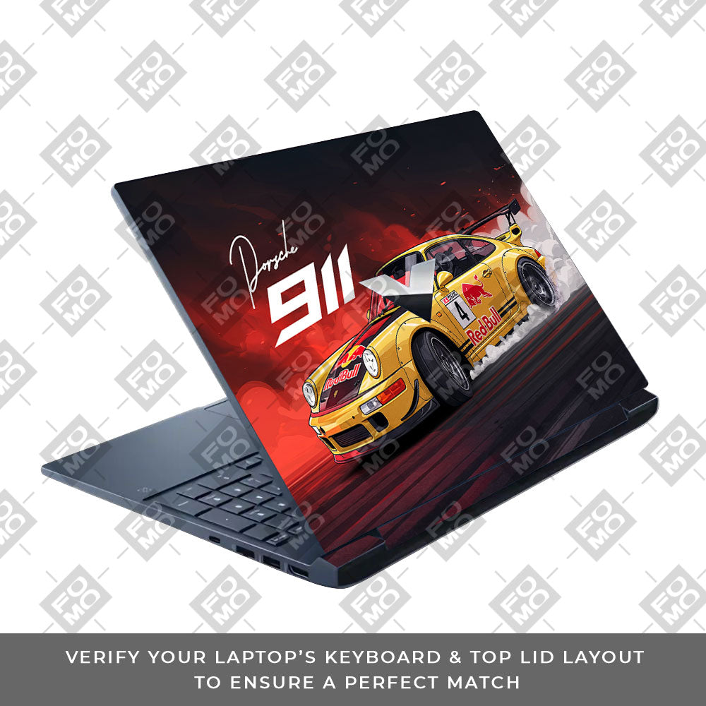 Porsche 911 Red Bull Classic Racer HP Victus Laptop Skin