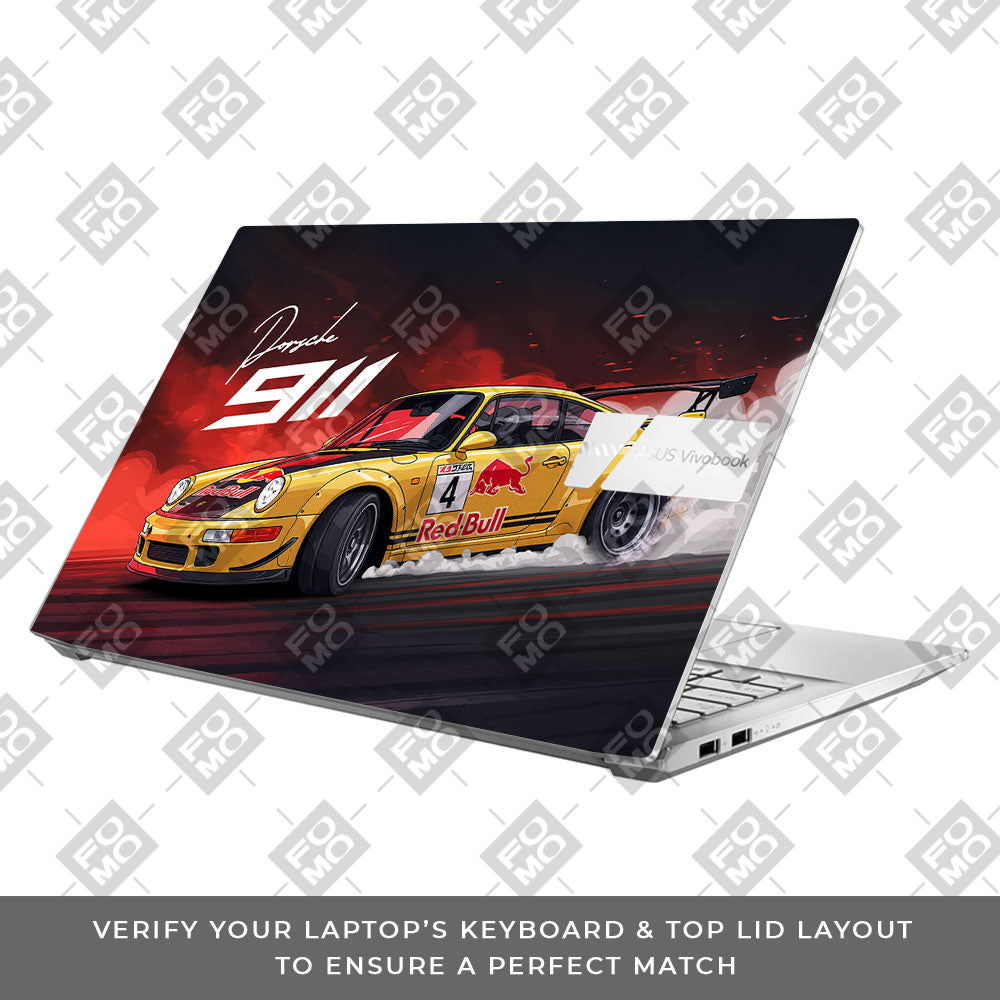 Porsche 911 Red Bull Classic Racer Asus Vivobook Pro 15 M6500QC & M6500QH 3D Laptop Skin