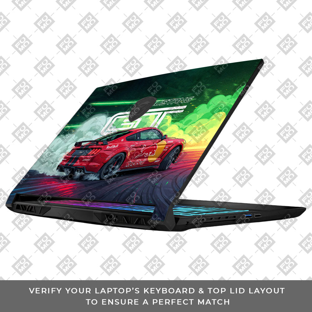 Mustang GT Red Bull Drift Beast MSI Katana 15 B13V Laptop Skin