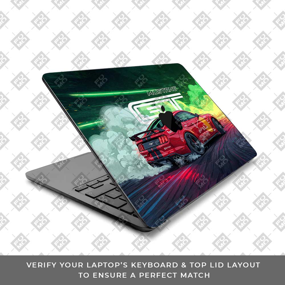 Mustang GT Red Bull Drift Beast MacBook Air 15 M4 2025 Laptop Skin
