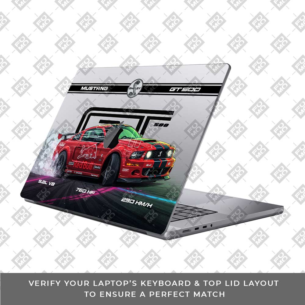 Transparent Shelby GT500 Red Bull Venom MacBook Pro 14 M1, M2, M3, M4 2021-2024 Laptop Skin