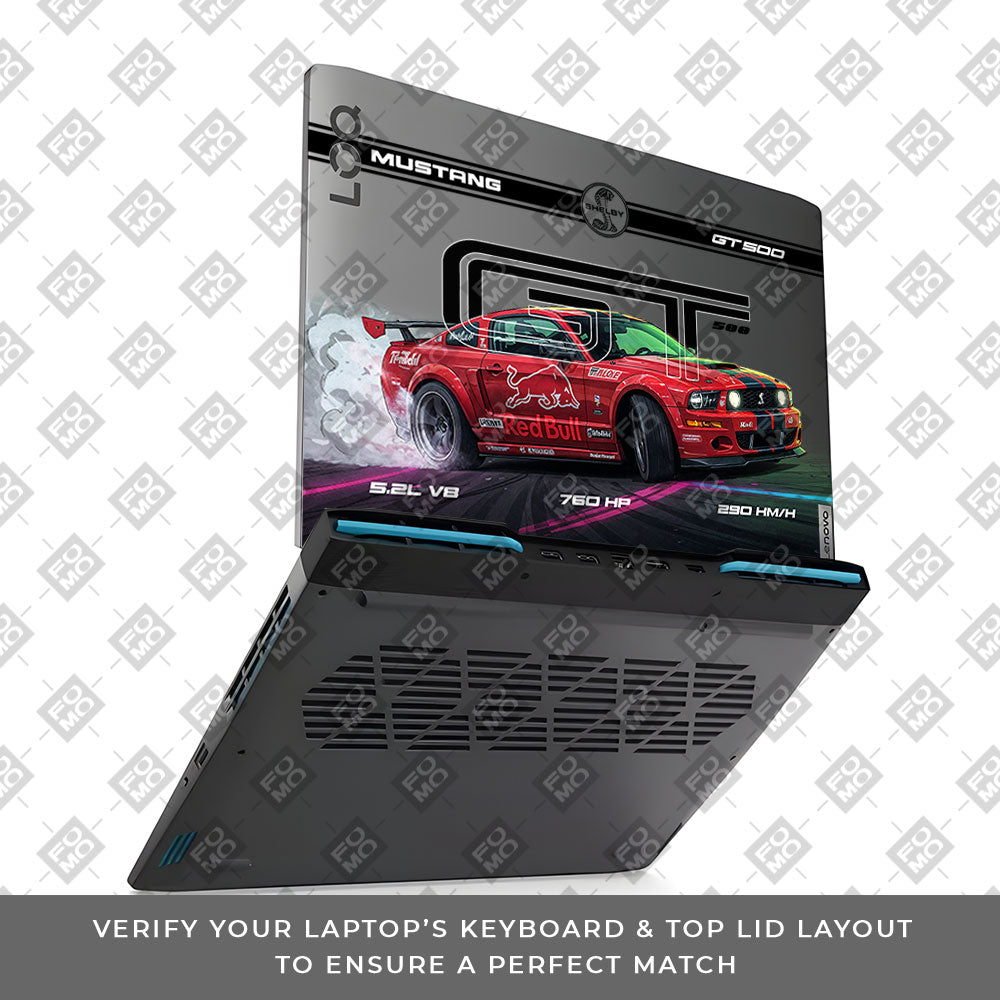 Transparent Shelby GT500 Red Bull Venom Lenovo LOQ 2023 15IRH8, 15APH8 Laptop Skin