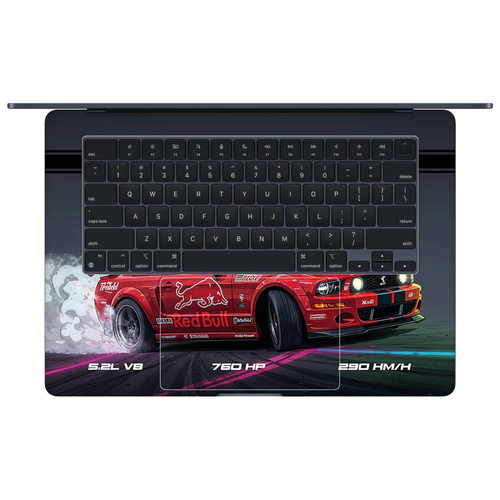 Transparent Shelby GT500 Red Bull Venom MacBook Air 15 M2 2023 Laptop Skin