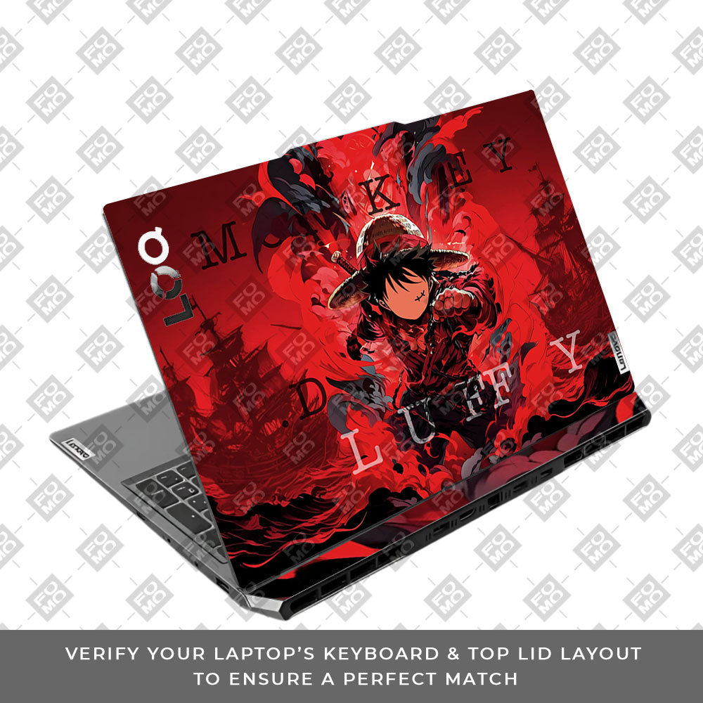 Red King Luffy Lenovo LOQ 2024, 2025 3D Laptop Skin