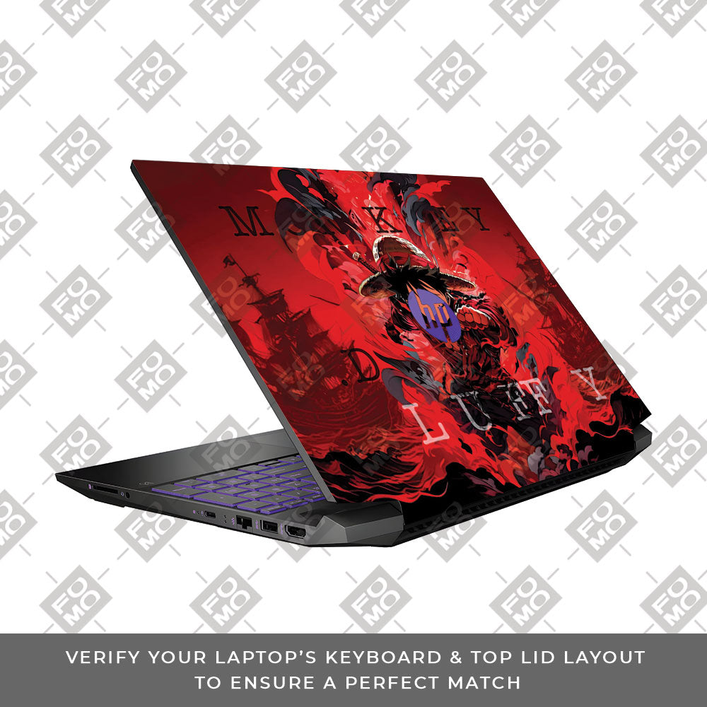 Red King Luffy HP Pavilion Gaming 15 EC Series 3D Laptop Skin