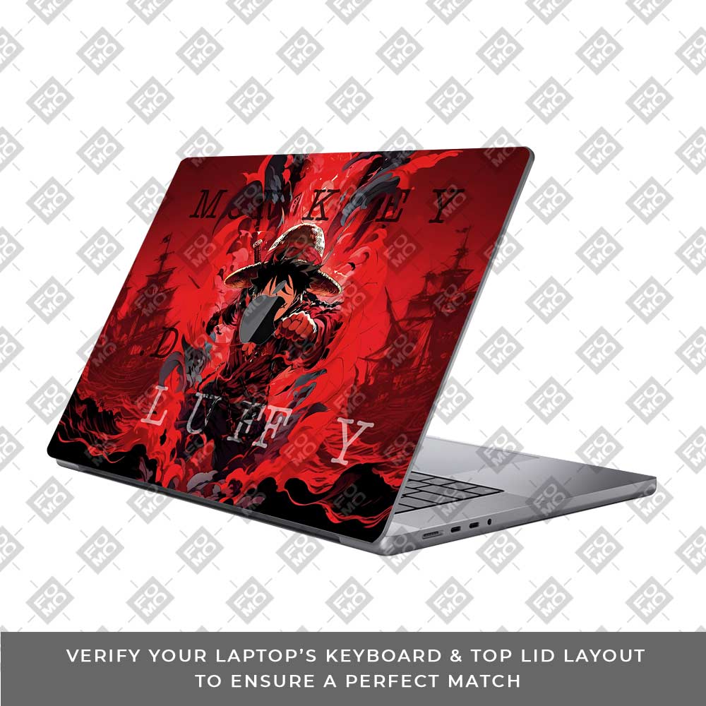 Red King Luffy MacBook Pro 14 M1, M2, M3, M4 2021-2024 Laptop Skin