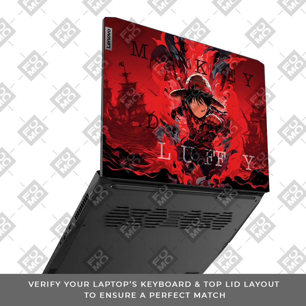 Red King Luffy Lenovo IdeaPad Gaming 3 15ACH6 and 15IHU6 3D Laptop Skin