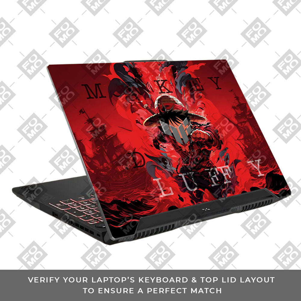 Red King Luffy Asus TUF F15 FX507 & A15 FA507 3D Laptop Skin