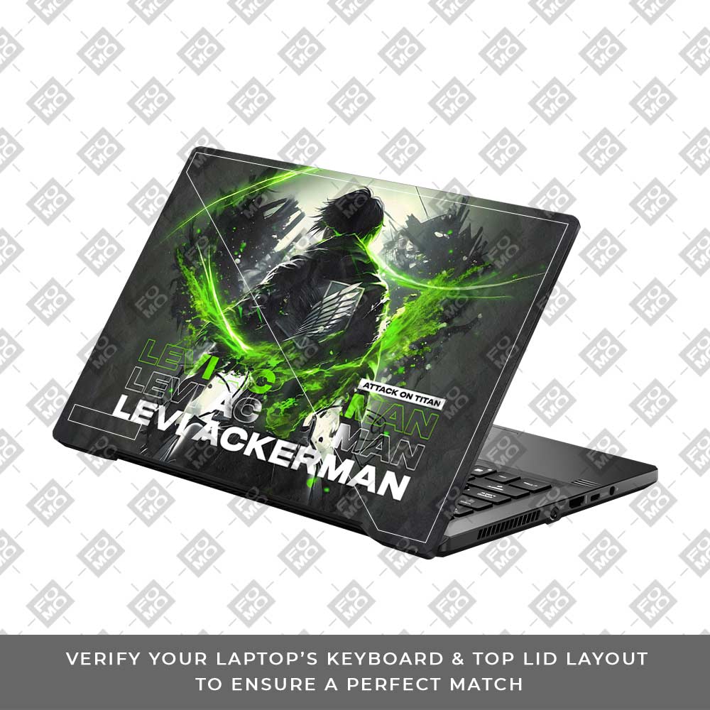 Levi Ackerman Neon Fury Asus ROG Zephyrus G14 GA401 Laptop Skin