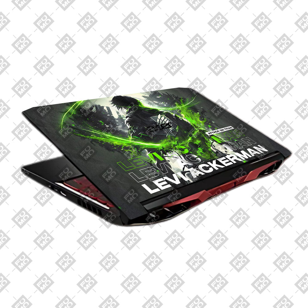 Levi Ackerman Neon Fury Acer Nitro 5 AN515 45, 55, 57 Laptop Skin