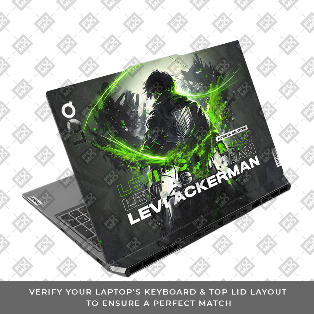 Levi Ackerman Neon Fury Lenovo LOQ 2024 Laptop Skin