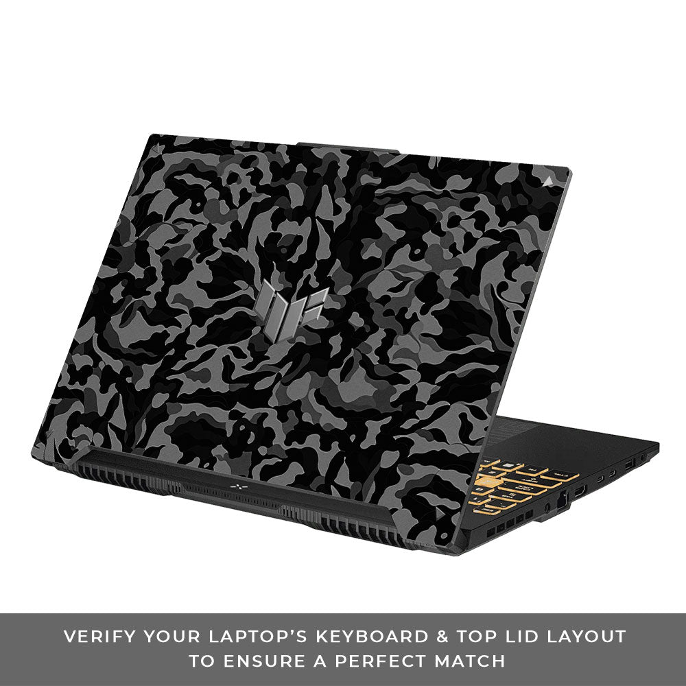 Textured Black Camouflage Asus TUF Gaming F16 and TUF Gaming A16 Laptop Skin