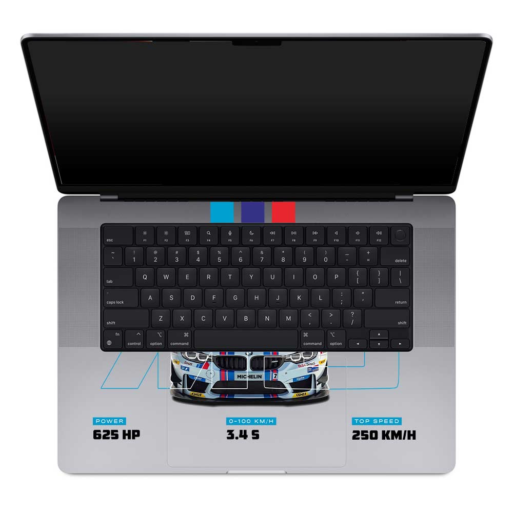 Transparent BMW M5 MacBook Pro 16 M1, M2, M3, M4 2021-2024 Laptop Skin