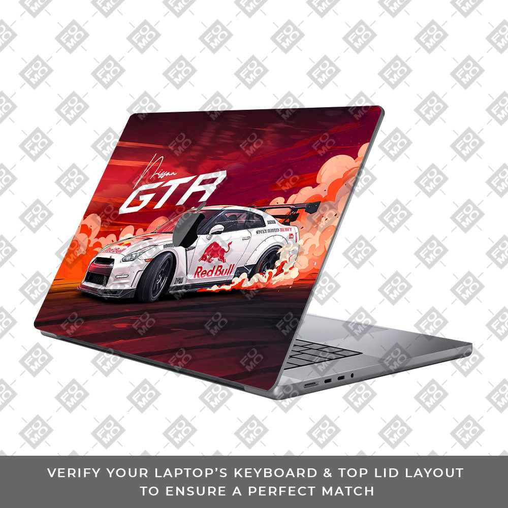 Nissan GTR Red Bull Drift Fury MacBook Pro 16 M1, M2, M3, M4 2021-2024 Laptop Skin