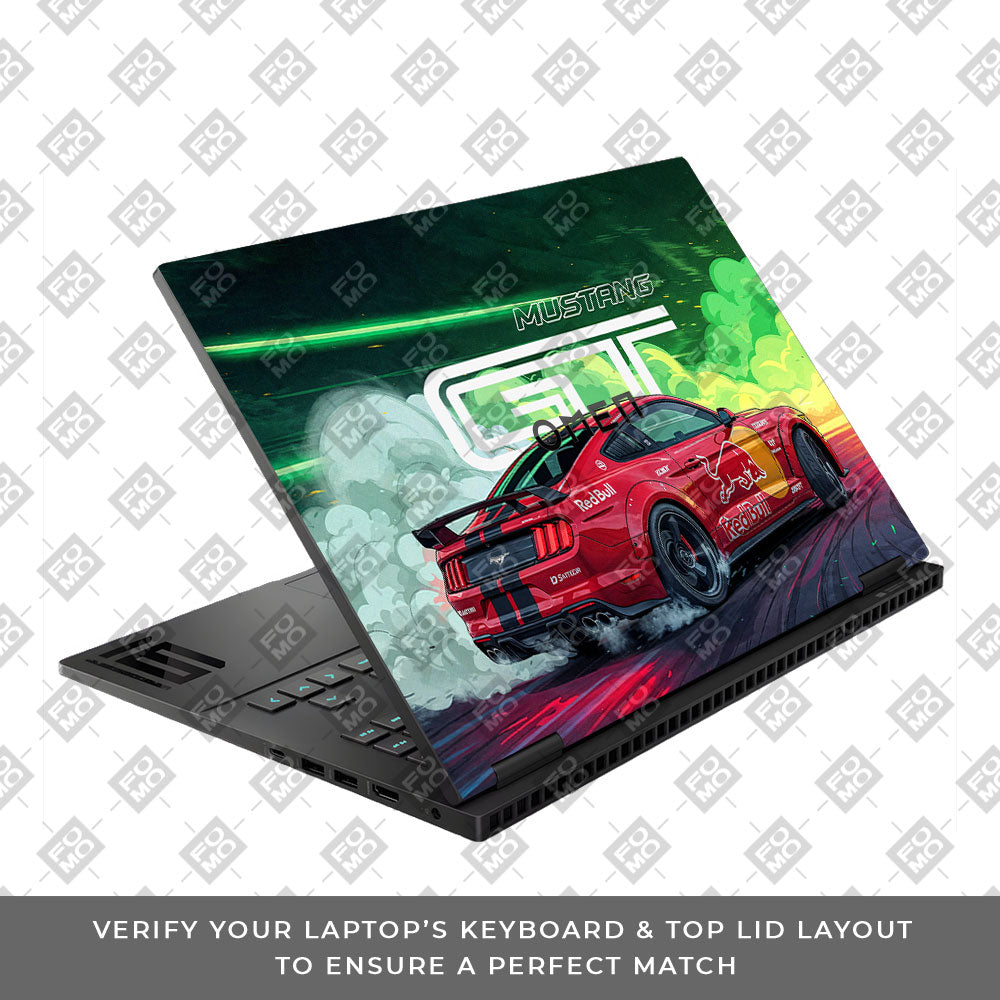 Mustang GT Red Bull Drift Beast HP Omen Gaming 16 Laptop Skin