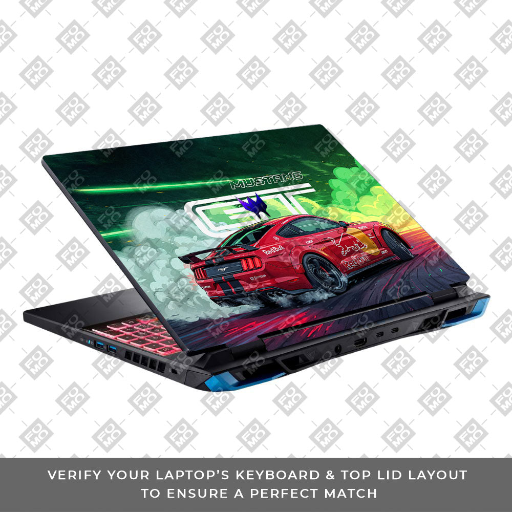 Mustang GT Red Bull Drift Beast Acer Predator Helios Neo 16 N22Q22 Laptop Skin