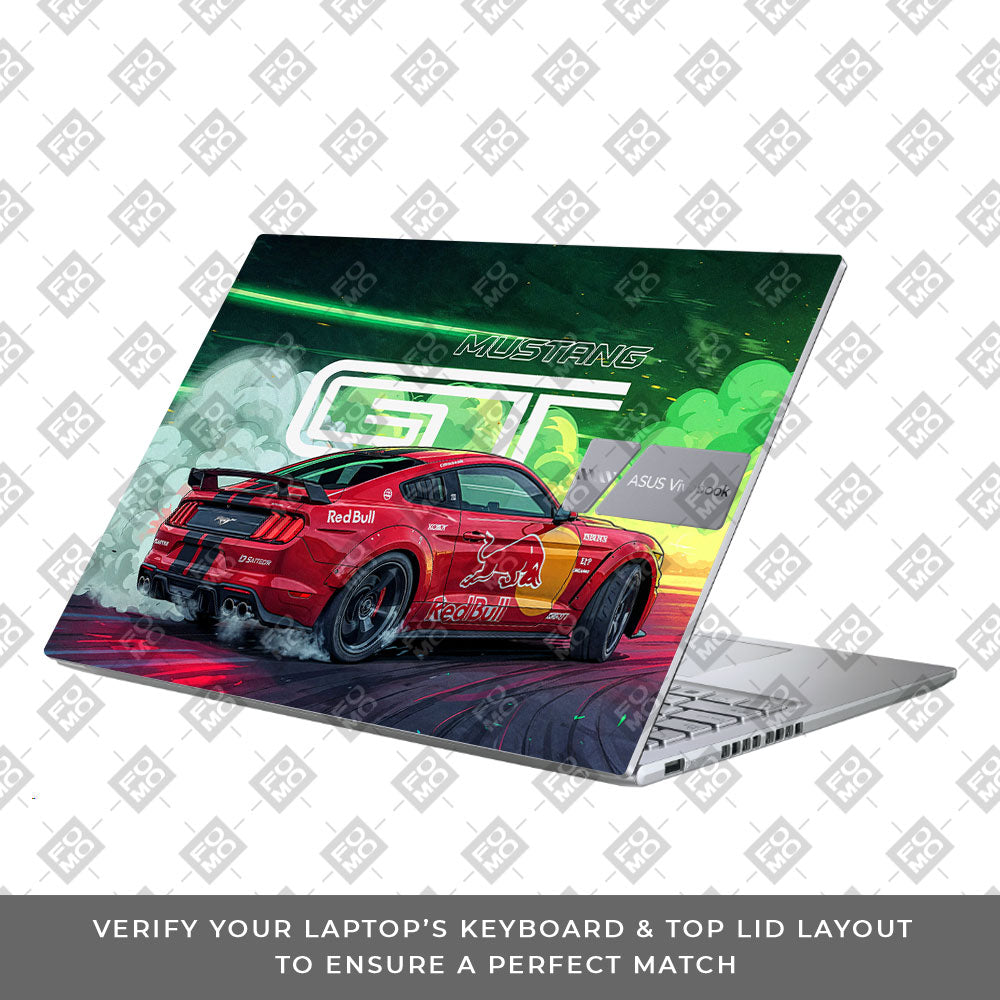 Mustang GT Red Bull Drift Beast Asus Vivobook X1605ZA Laptop Skin