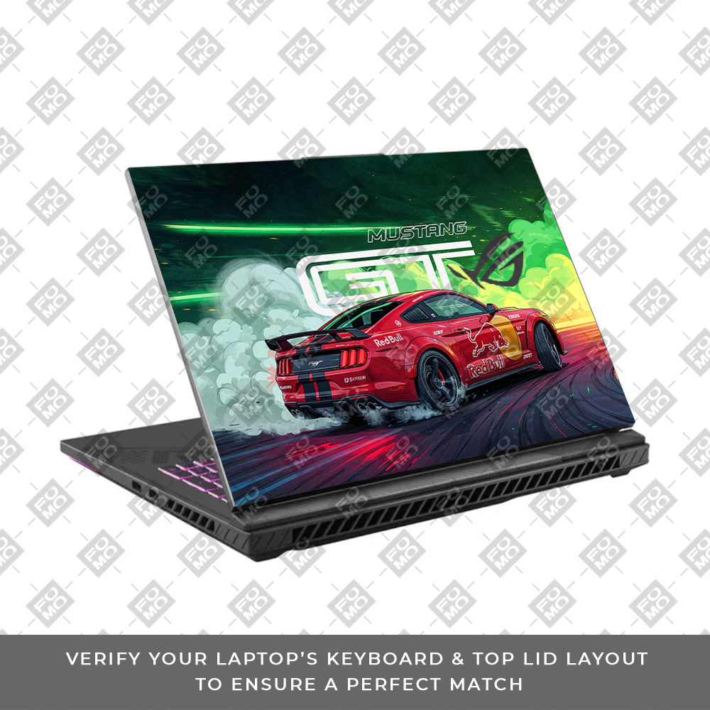 Mustang GT Red Bull Drift Beast Asus ROG Strix G16 G614J Laptop Skin