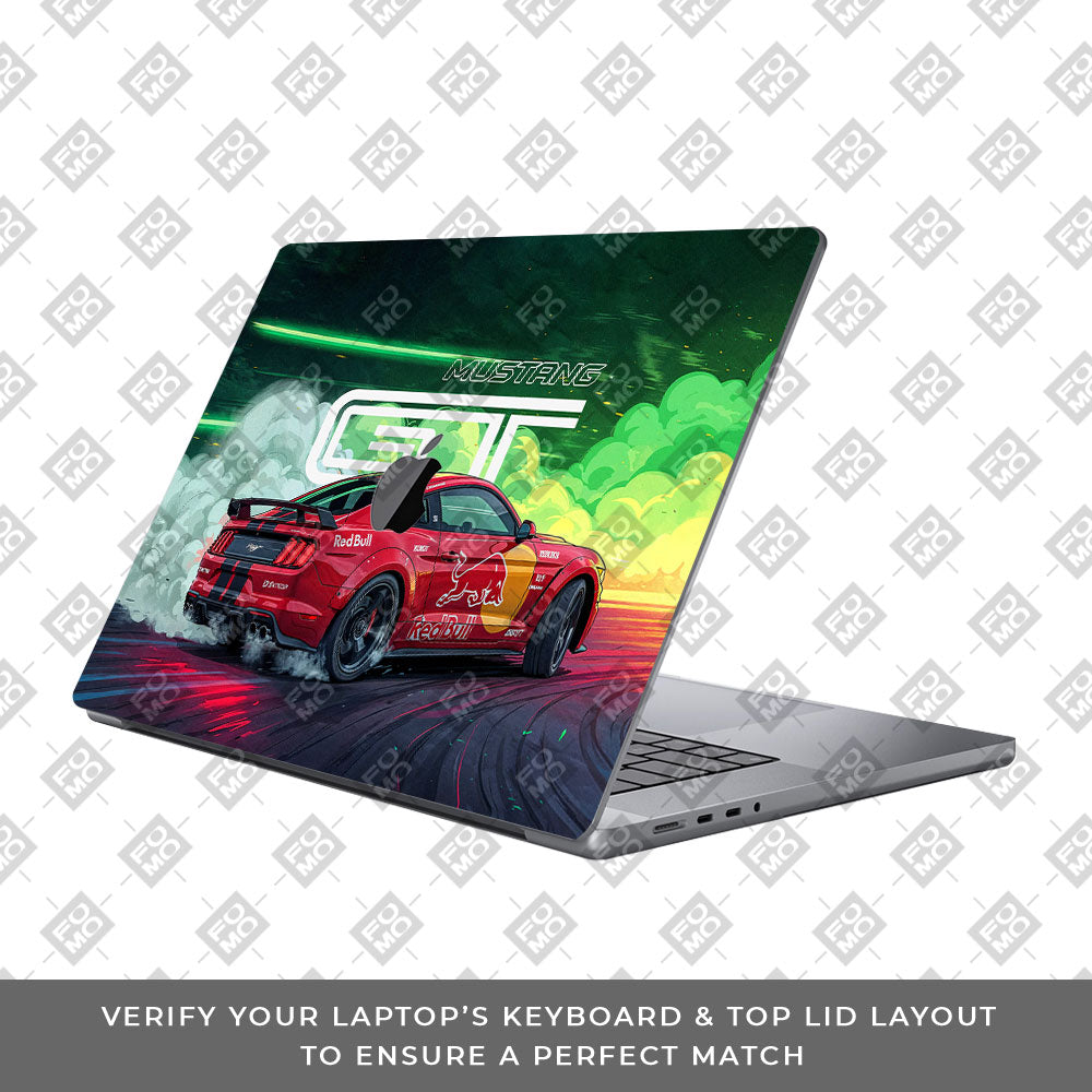 Mustang GT Red Bull Drift Beast MacBook Pro 16 M1, M2, M3, M4 2021-2024 Laptop Skin