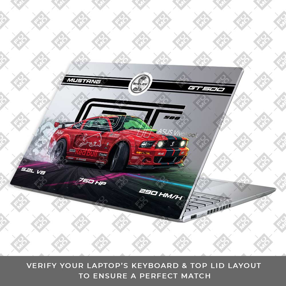 Transparent Shelby GT500 Red Bull Venom Asus Vivobook 16X M1603QA Laptop Skin