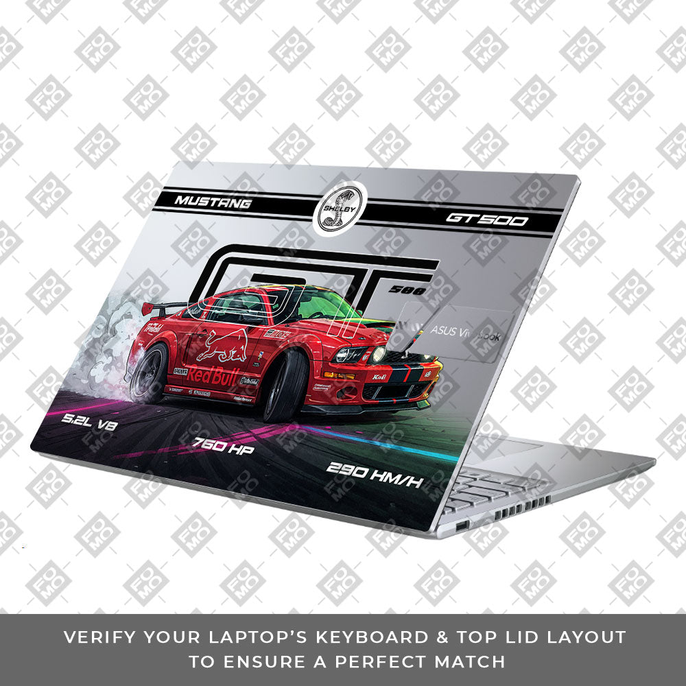 Transparent Shelby GT500 Red Bull Venom Asus Vivobook X1605ZA Laptop Skin