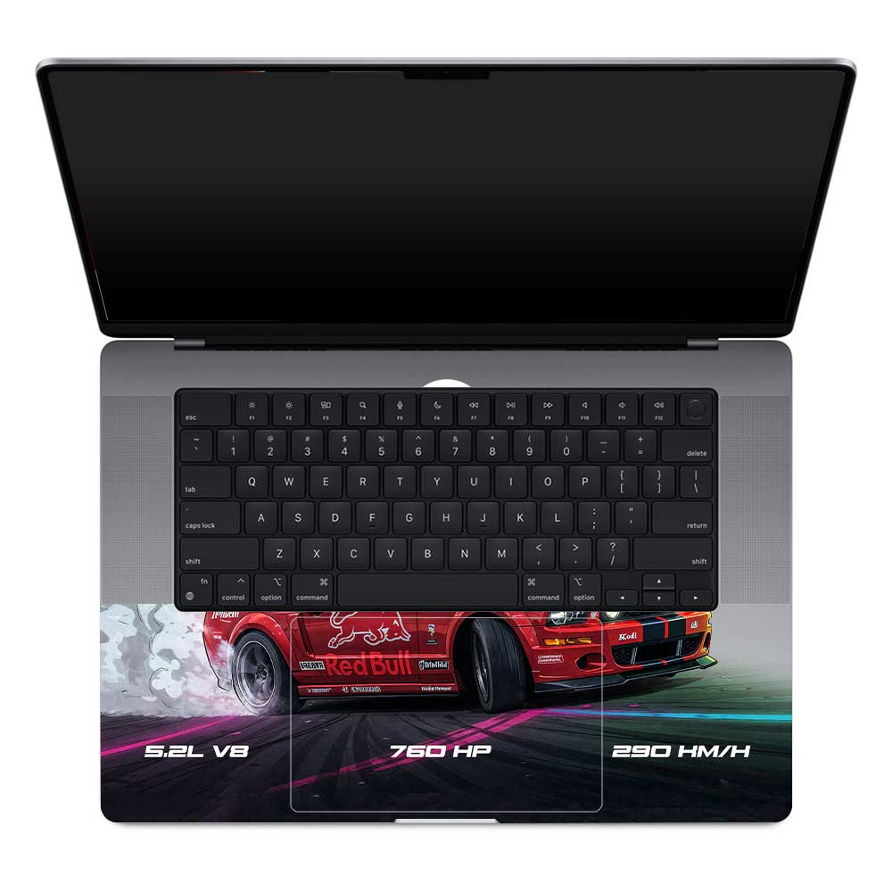 Transparent Shelby GT500 Red Bull Venom MacBook Pro 16 M1, M2, M3, M4 2021-2024 Laptop Skin
