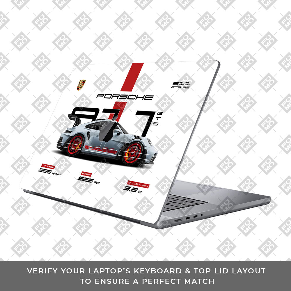 Porsche 911 GT3 RS MacBook Pro 16 M1, M2, M3, M4 2021-2024 Laptop Skin