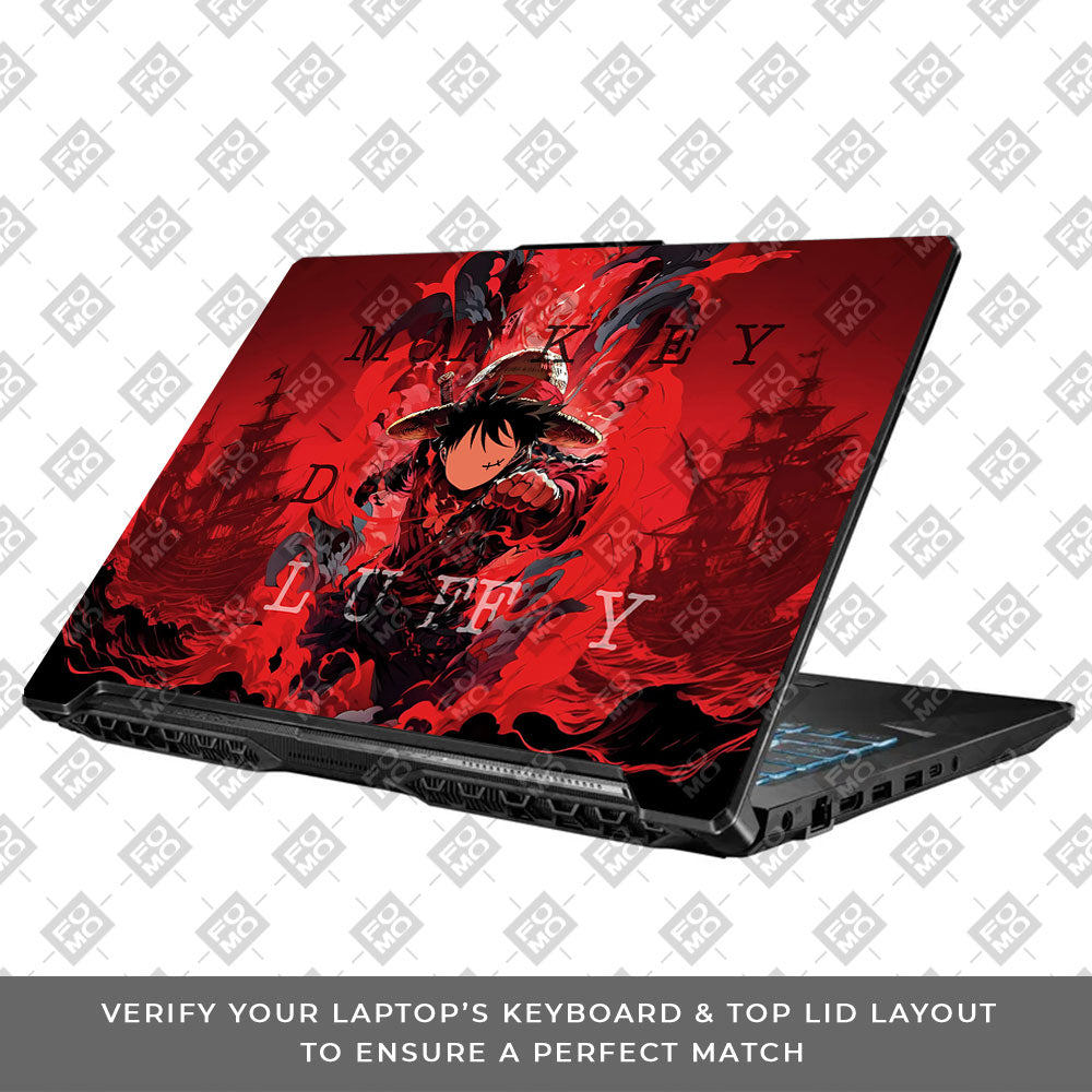 Red King Luffy Asus TUF Gaming F17 FX706 3D Laptop Skin