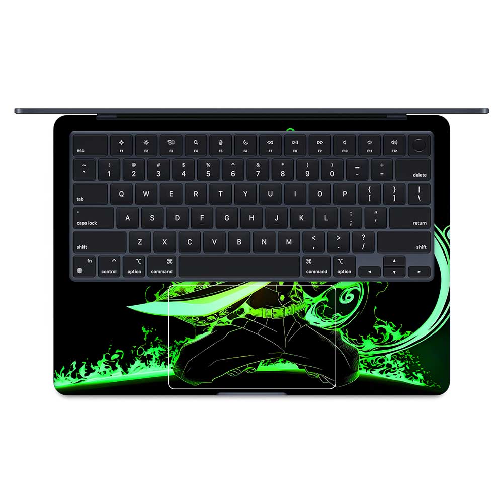 Tanjiro Green Flame Dance MacBook Air 13 M4 2025 Laptop Skin